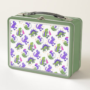 Children's Personalised Dinosaurs  Metal Lunch Box