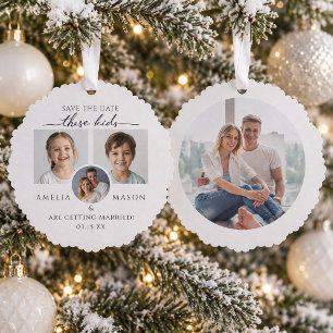 Children's Photos Wedding Save the Date Christmas Tree Decoration Card