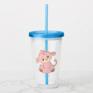 Children's Pink Leopard Drinking Cup