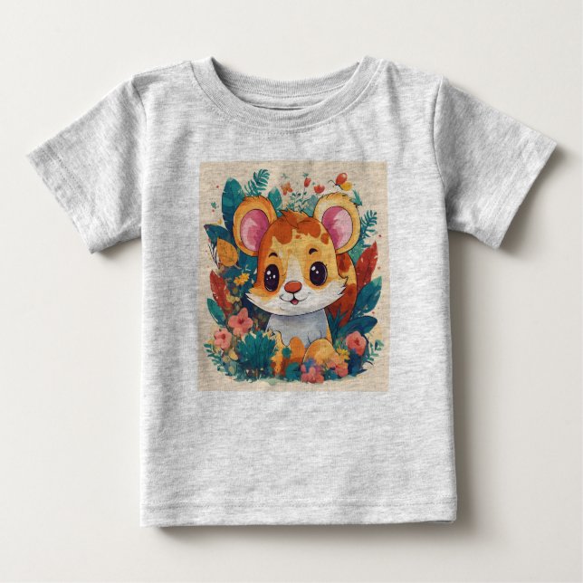 Children's playful animal project t-shirt, vector. baby T-Shirt (Front)