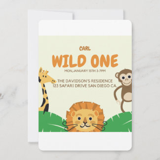 Children's Safari Birthday Invitation