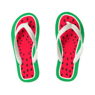 Children's Size Funny Watermelon Slice Look Kid's Thongs