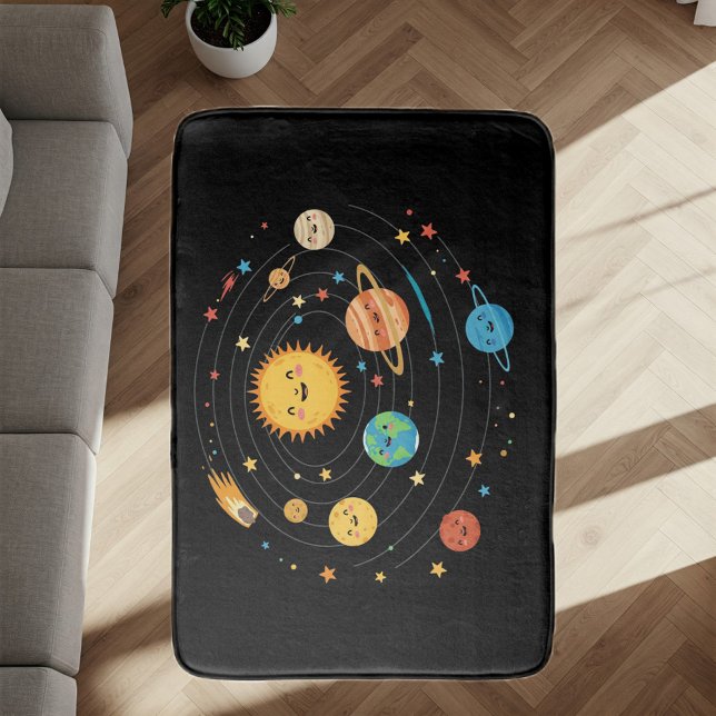 Children's Solar System Rug - Black Color (Creator Uploaded)