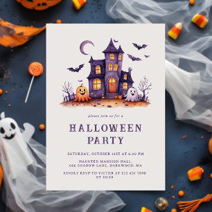 Children's Spooky Haunted House Kids Halloween Invitation