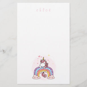 CHILDREN'S STATIONERY : UNICORN ON A RAINBOW