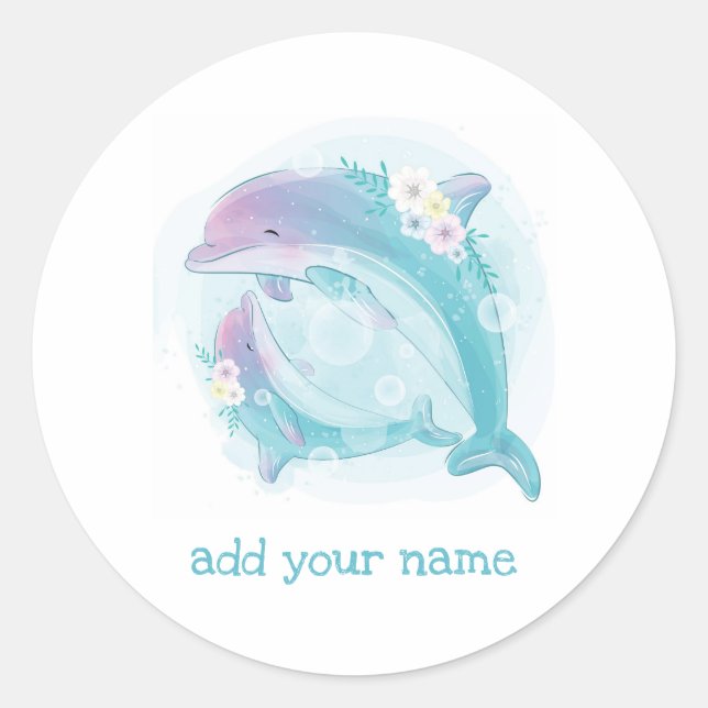 CHILDREN'S STICKER : DOLPHINS  (Front)