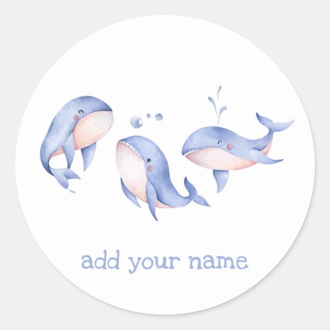 CHILDREN'S STICKER : THREE WHALES (Front)