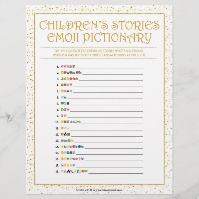 Children's Stories Pictionary [Golden Sparkles] Custom Letterhead (Front)