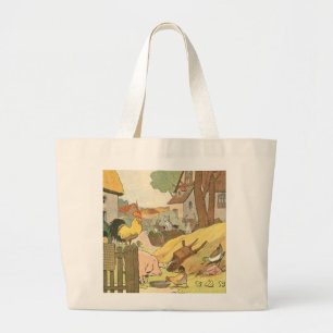 Children's Story Book Farm Animals Large Tote Bag
