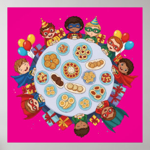 Children's Superhero Costume Party Poster