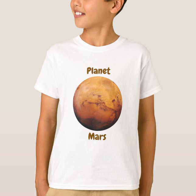 Children's t-shirt design with planet names (Front)
