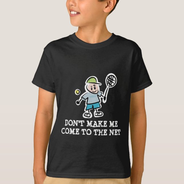 Children's tennis t-shirt with funny quote (Front)
