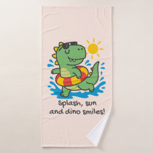 Children's towel with summer dinosaur