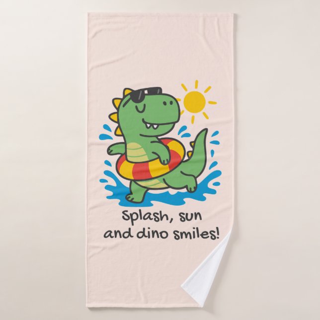 Children's towel with summer dinosaur (Bath Towel)