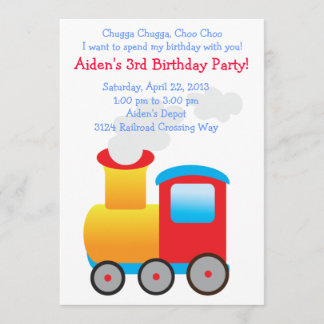 Children's Train Party Invitation