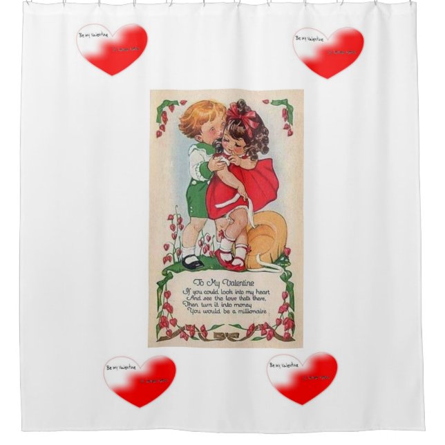 childrens valentines showercurtain shower curtain (Front)