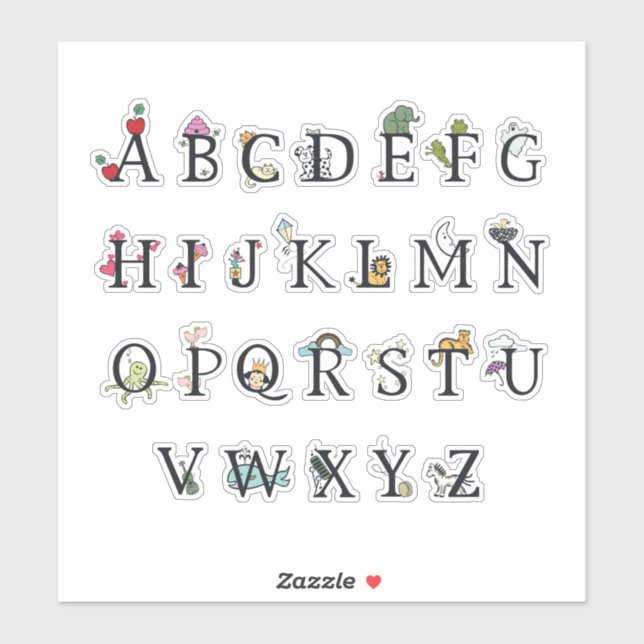 CHILDREN'S VINYL STICKER : ALPHABET CHART (Sheet)