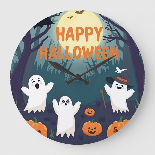 Children's Wall Clock in Halloween (Front)