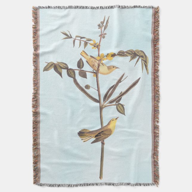 Children's Warbler Bird Throw Blanket (Front Vertical)