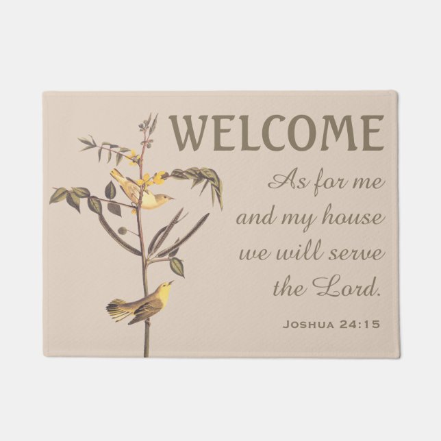 Children's Warbler Birds and Verse Doormat (Front)