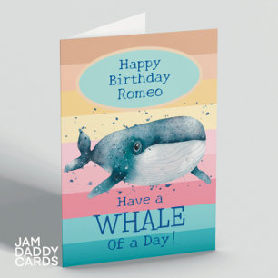 Childrens Whale Birthday Card