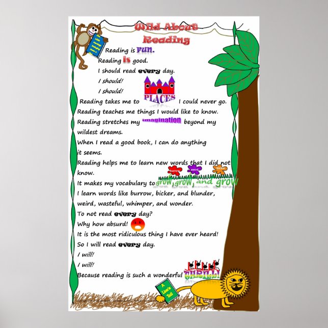 Children's Wild About Reading Poster (Front)