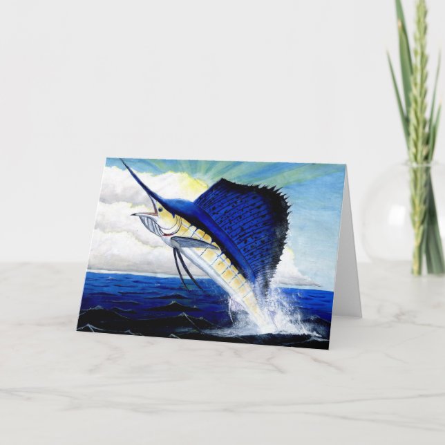 Children's Winning Artwork: sailfish Holiday Card (Front)