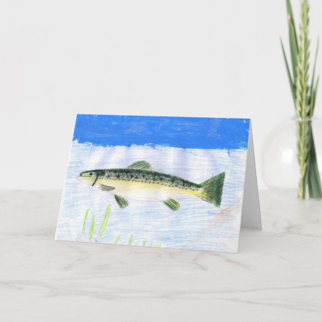 Children's Winning Artwork: trout Holiday Card (Front)