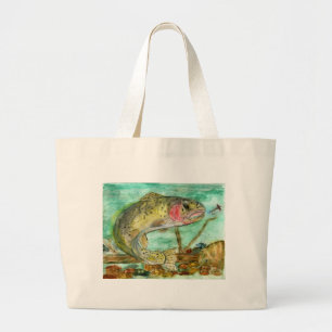 Children's Winning Artwork: trout Large Tote Bag