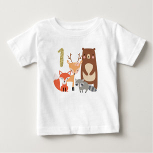 Children's Woodland 1st Birthday T-shirt