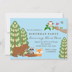 Childrens Woodland Birthday Party Invitation