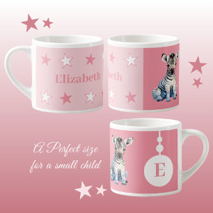 Children's zebra mug personalised name pink