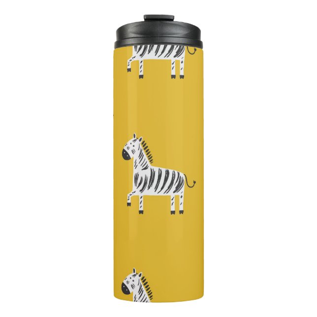 Children's Zebra: Seamless Fun Pattern Thermal Tumbler (Front)