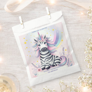 Children's Zebra Unicorn Rainbow Birthday Party Favour Bag