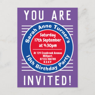 Child's 10th Birthday Party Invitation Postcard