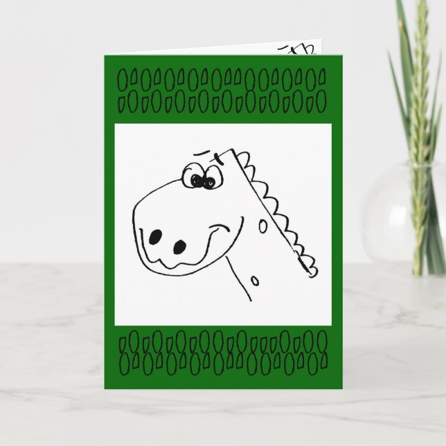 Childs 3rd Birthday Dinosaur (colour me) Card (Front)
