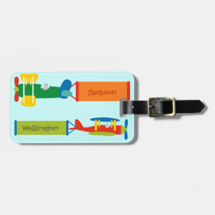 Child's aeroplane luggage tag (personalise)