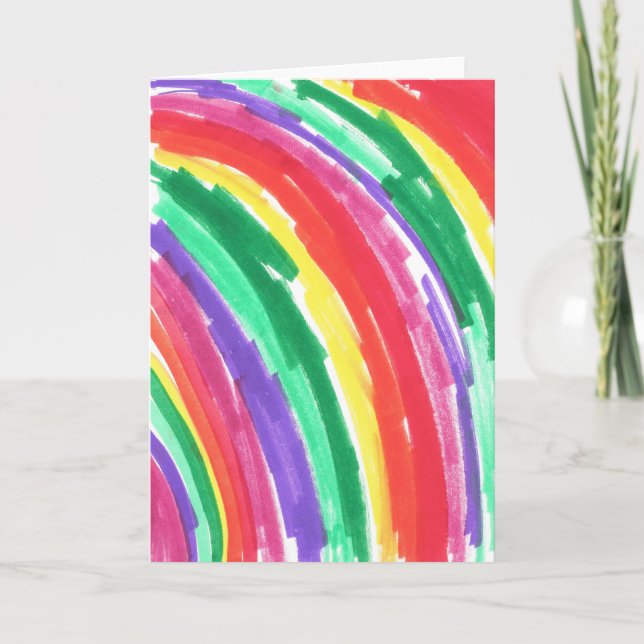 Child's Art Colorful Rainbow Card (Front)