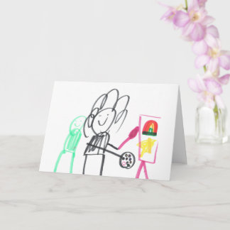 Child's Art Painting a Picture Card