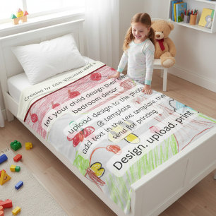 Childs Artwork Colorful Abstract Kids Drawing Fleece Blanket
