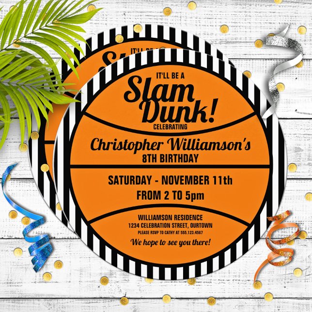 Child's Basketball Birthday Party Invitation (Creator Uploaded)