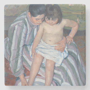 Child's bath, 1893 (oil on canvas) stone coaster