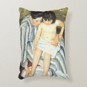 Child's Bath by Mary Cassatt Vintage Impressionism Decorative Cushion