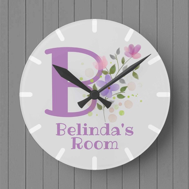 Childs Bedroom Clock with Name Belinda & Initial (Creator Uploaded)