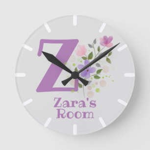 Child's Bedroom Clock with Name & Initial