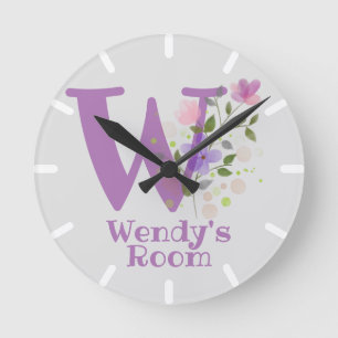 Childs Bedroom Clock with Name & Initial