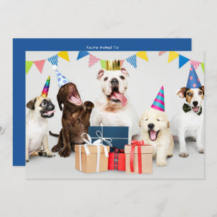 Child's Birthday Party Invitation, Dogs, Name Invitation