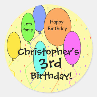Child's Birthday Stickers