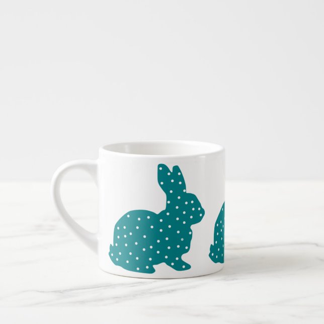 Childs Blue Polka Dot Bunny Mug (Left)