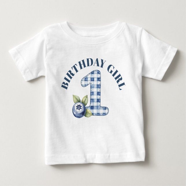 Child's Blueberry Berry First Birthday Baby T-Shirt (Front)